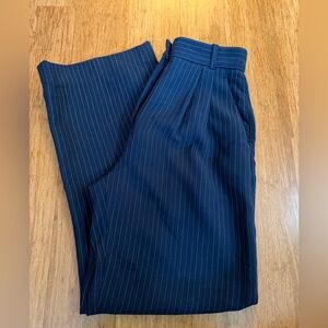 Abercrombie Curve Love High Waist Sloane Navy Pinstripe Trousers